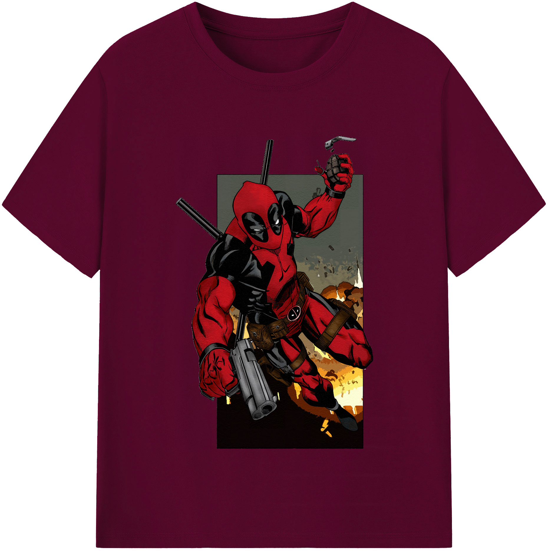 （画像用） Deadpool デッドプール レディースカジュアルプリントTシャツ（綿100％）